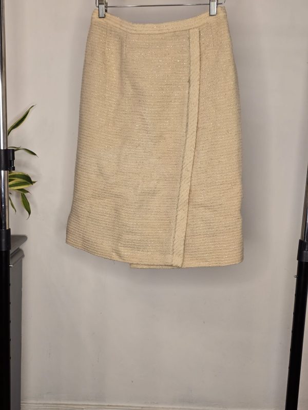 Chanel Wool Faux Wrap Skirt [Size M]