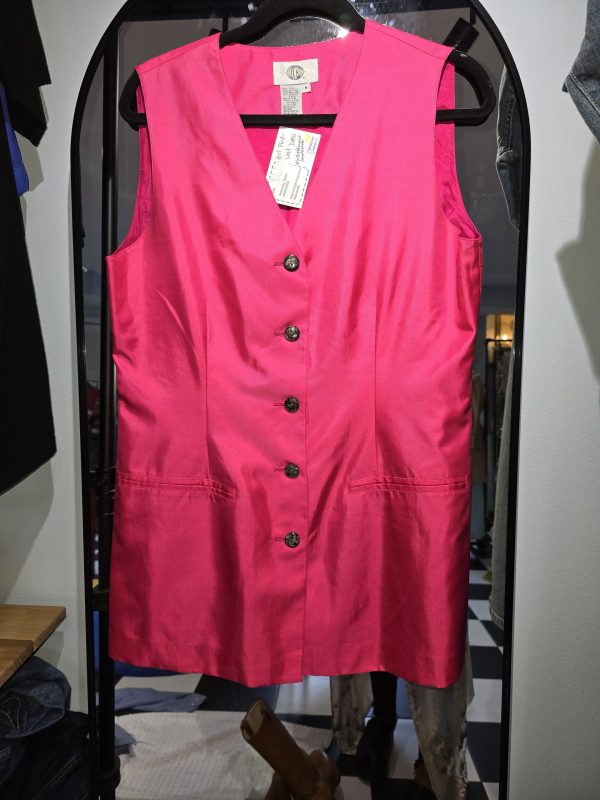 Silks Neon Pink Vest Dress, M